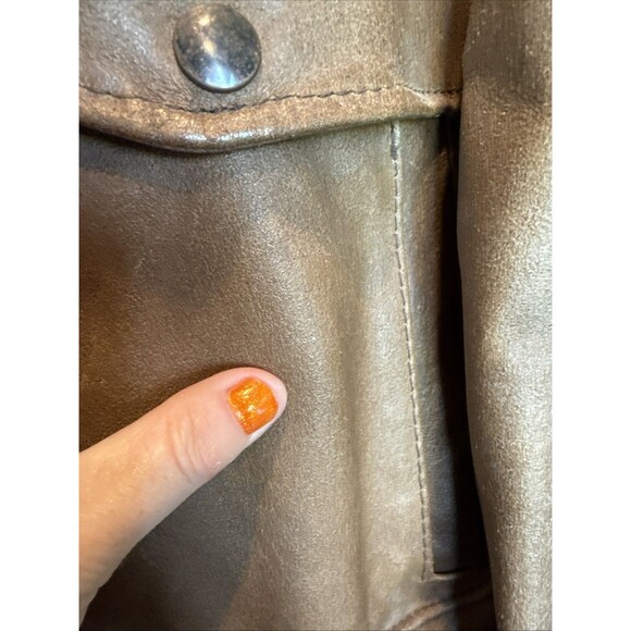 Vintage 60s 70s Leather Bomber Jacket Military Patches USAF Air Force Military - Picture 14 of 16